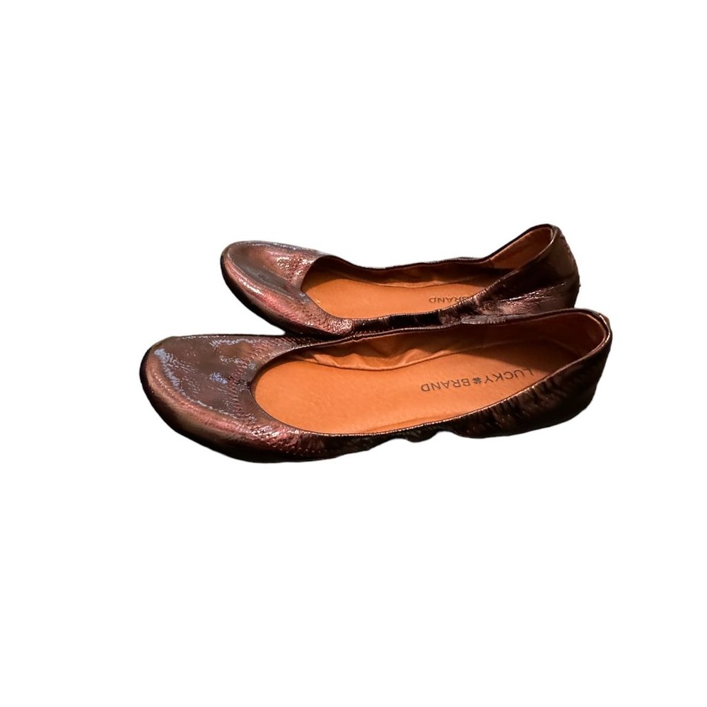 Lucky Brand size 8 brown crunch ballet slip on flats shoes
